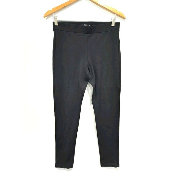 Theory Black Flat Front Pull‎ On Casual Career Womens Pants Size Large - Picture 1 of 6